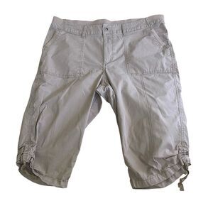 Women's Lee Relaxed Fit Tan Adjustable Length Capris Size 16